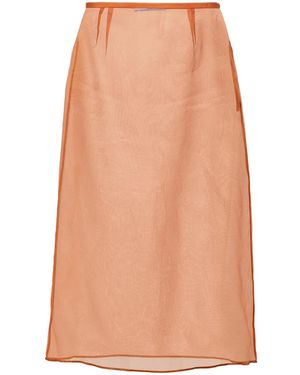スカート PRADA Copper Organza See-Through Skirt Prada Copper Organza See-Through Skirt in Orange | Lyst