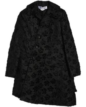 Comme des Garçons Flower-Pattern Coat - Black