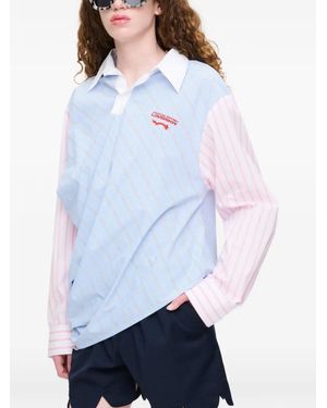 Charles Jeffrey Topsy Turvy Striped Panelled Shirt - White