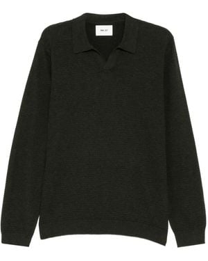 NN07 V-Neck Textured T-Shirt - Black