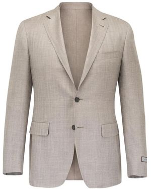 Canali Flap-Pockets Single-Breasted Blazer - Gray