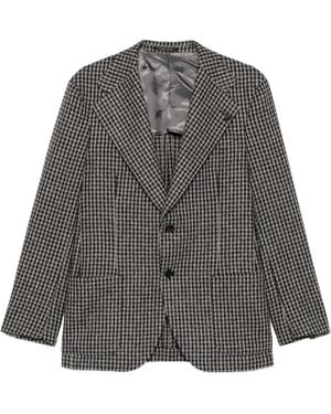 Gabriele Pasini Houndstooth-Pattern Single-Breasted Blazer - Grey