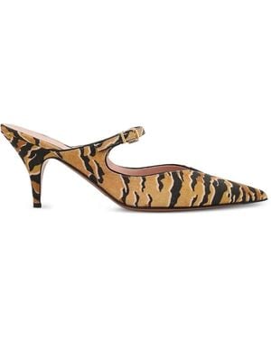 Zimmermann Aura Tiger Strap Mules - Metallic