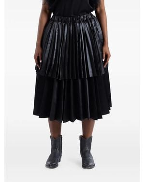 COMME DES GARÇON BLACK Falda Midi Plisada - Negro