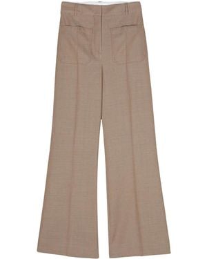 Victoria Beckham Alina High-Waist Flared Trousers - Brown
