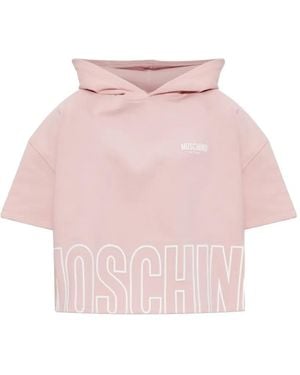 Moschino Logo-Detail Short-Sleeve Hoodie - Pink