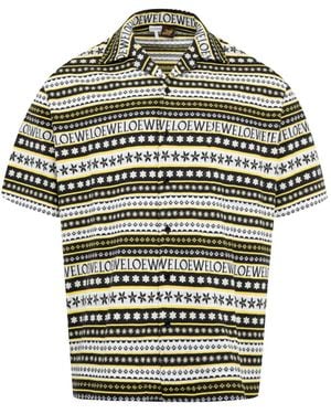 Loewe Patterned Short-Sleeves Shirt - Grey