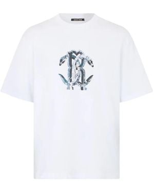 Roberto Cavalli T-Shirt Mit Rc-Monogramm - Weiß