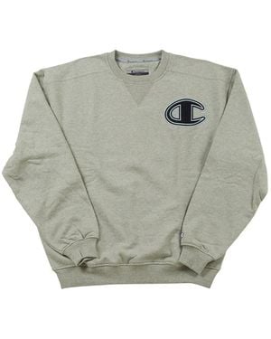 Champion Logo-Patch Fleece Sweatshirt - Grey