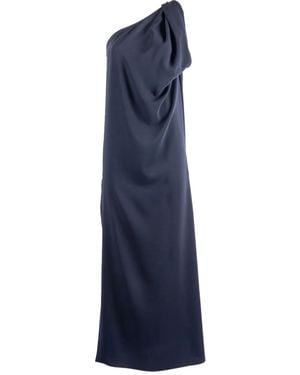 P.A.R.O.S.H. One-Shoulder Draped Evening Dress By P. A.R. O.S. H - Blue