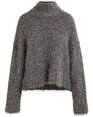 Essentiel Antwerp Istrana Metallic Pussy-Bow Jumper - Grey