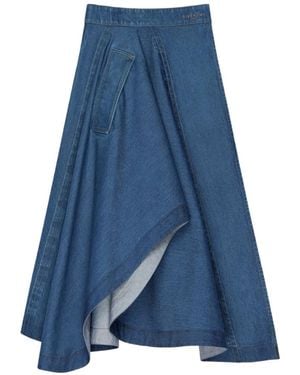 Givenchy Asymmetric Long Skirt - Blue
