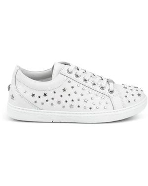 Jimmy Choo Sneakers Con Borchie A Stella - Bianco