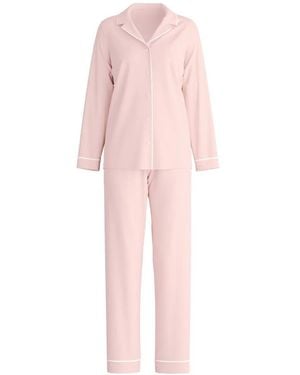 CALIDA Night Lovers Piping-Detail Button-Front Pyjamas - Pink