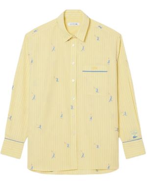 Lacoste Stripe Patch Long-Sleeve Shirt - Yellow