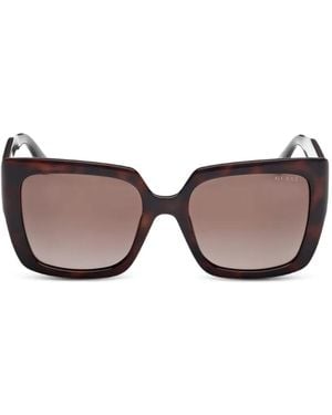 GUESS EYEWEAR Tortoiseshell-Effect Square-Frame Sunglasses - Brown