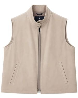 Tombolini High-Neck Zip-Up Gilet - Natural