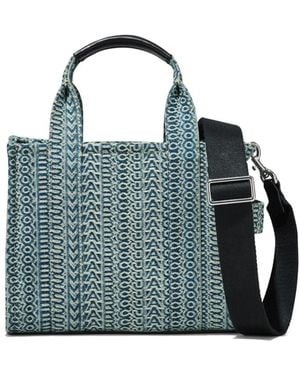 Marc Jacobs ザ モノグラム ウォッシュドデニム トートバッグ S - ブルー