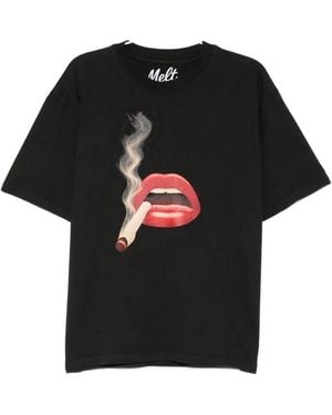 Melt Cigar-Print T-Shirt - Black