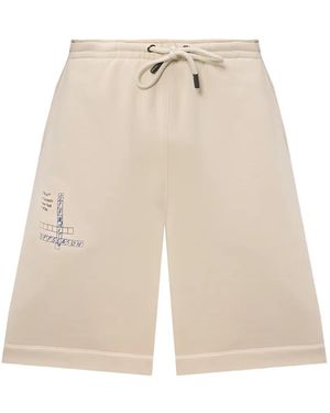 Off-White c/o Virgil Abloh Logo-Print Drawstring Shorts - White
