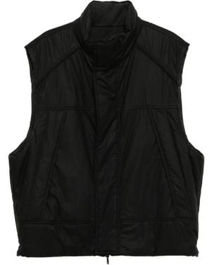 Juun.J Gilet A Collo Alto Trapuntato - Nero