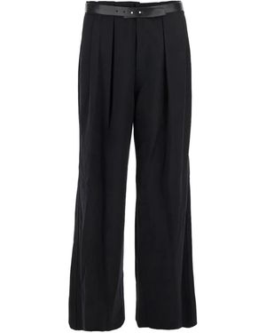 Juun.J Pleated-Details Belted Trousers - Black
