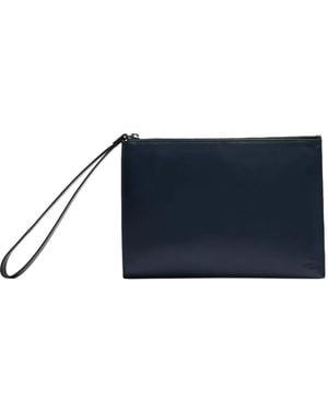 Lancel Clutch Leon Con Zip - Blu