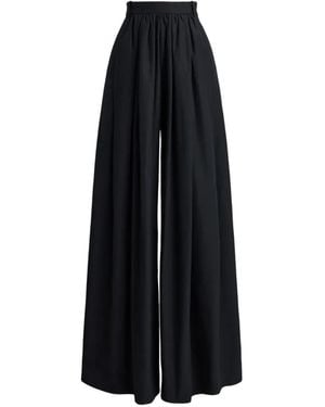 Ralph Lauren Vannesa Poplin Pleated Trousers - Black