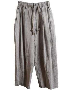 Ziggy Chen Pleated Drawstring Trousers - Grey