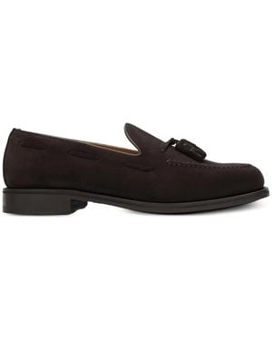 Berwick Shoes Tassel-Detail Suede Loafers - Black