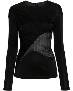 Givenchy Top con panel de encaje $G - Negro