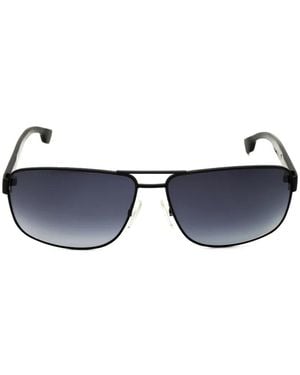BOSS Rectangle-Frame Metal Sunglasses - Blue
