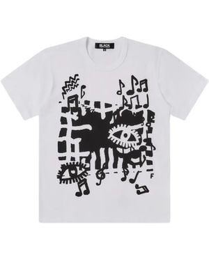 COMME DES GARÇON BLACK Graphic-Print T-Shirt - White