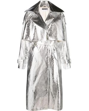 ROTATE BIRGER CHRISTENSEN Mock Croc Trench Coat - Grey