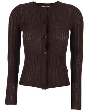 Jucca Gerippter Cardigan mit rundem Ausschnitt - Schwarz