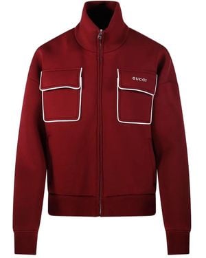 Gucci Jack Met Opgestikte Zak En Rits - Rood