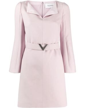 Valentino Garavani V Pavé Belted Dress - Pink