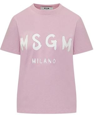 MSGM Logo T-Shirt - Pink