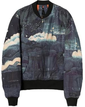 Maharishi 6227 Boro Crane Monk Ma1 Printed Bomber Jacket - Gray