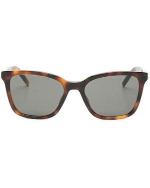 Saint Laurent Tortoiseshell-Effect Square-Frame Sunglasses - Grey