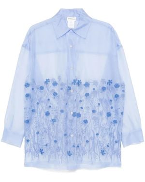 P.A.R.O.S.H. Floral-Embroidered Shirt - Blue