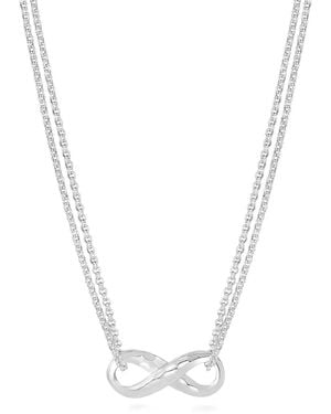 Dower & Hall Entwined Infinity Halsketting Met Hanger - Wit
