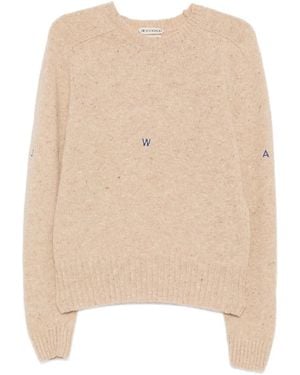JW Anderson Logo-Embroidered Jumper - Natural