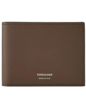 Ferragamo Leather Bi-Fold Wallet - Brown