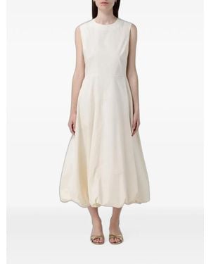 MEIMEIJ Sleeveless Balloon-Hem Cotton Midi Dress - White