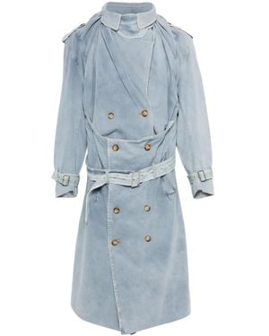 JUNTAE KIM Corset Trench Coat - Blue