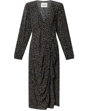 Isabel Marant Daylia Printed Midi Dress - Black