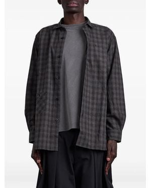 Junya Watanabe Checked elbow-patch shirt - Grau