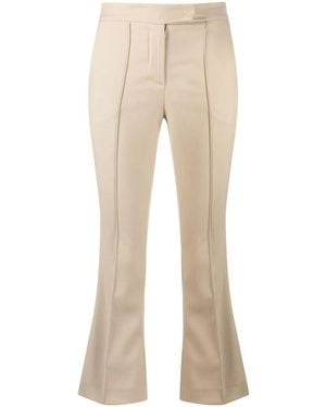 Blanca Vita Portula Pintuck-Detail Cropped Trousers - Natural