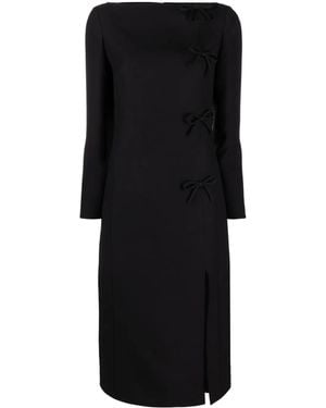Valentino Garavani Bow-Detail Midi Dress - Black